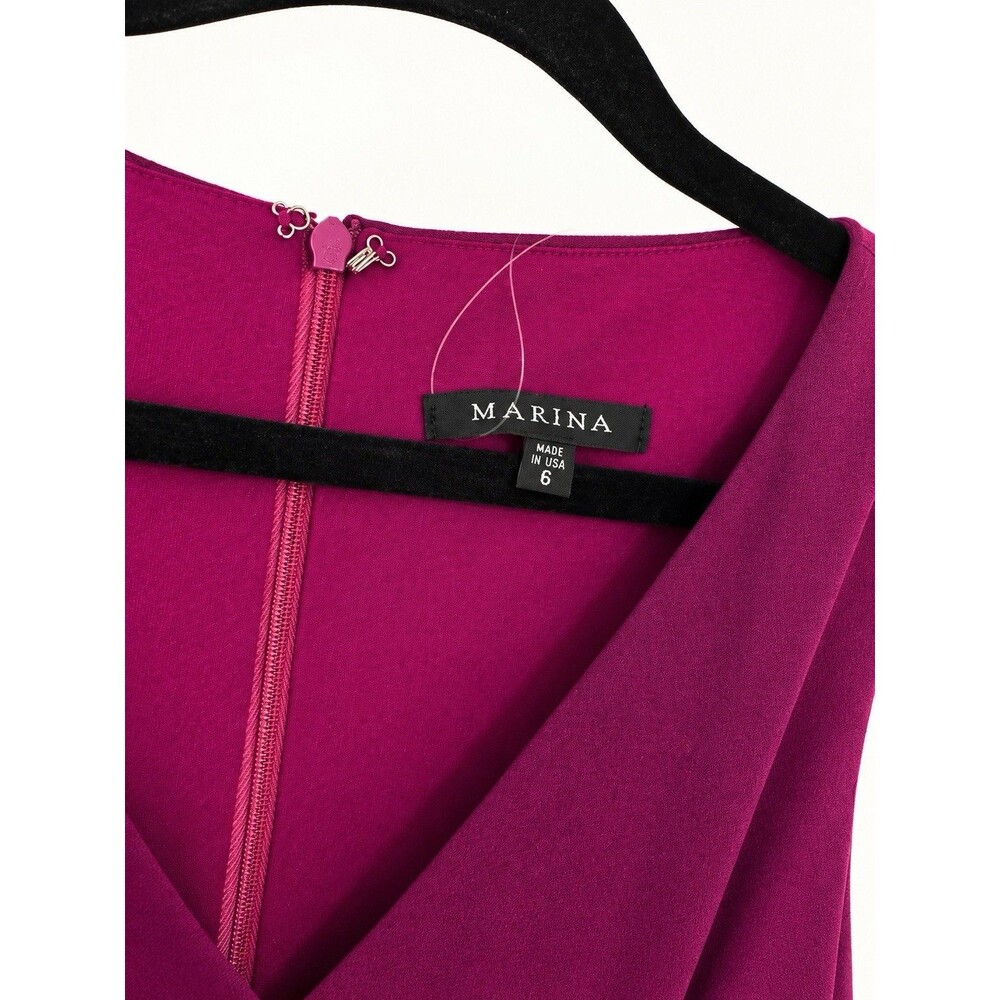 Marina Purple V-Neck Sleeveless Ruffle Wide-Leg Jumpsuit Womens Size 6 - Picture 5 of 5